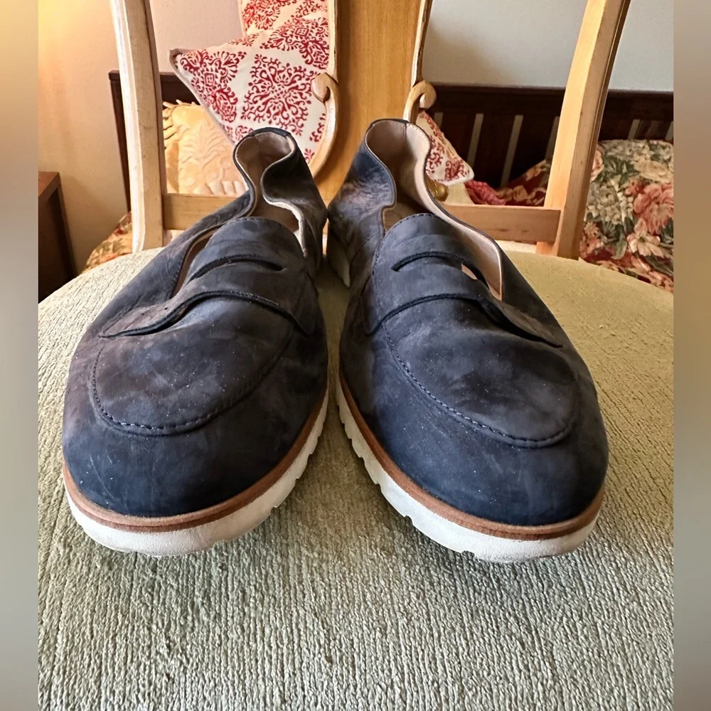 Paul Green Carmela size 9.5 navy suede Loafers Slip-On